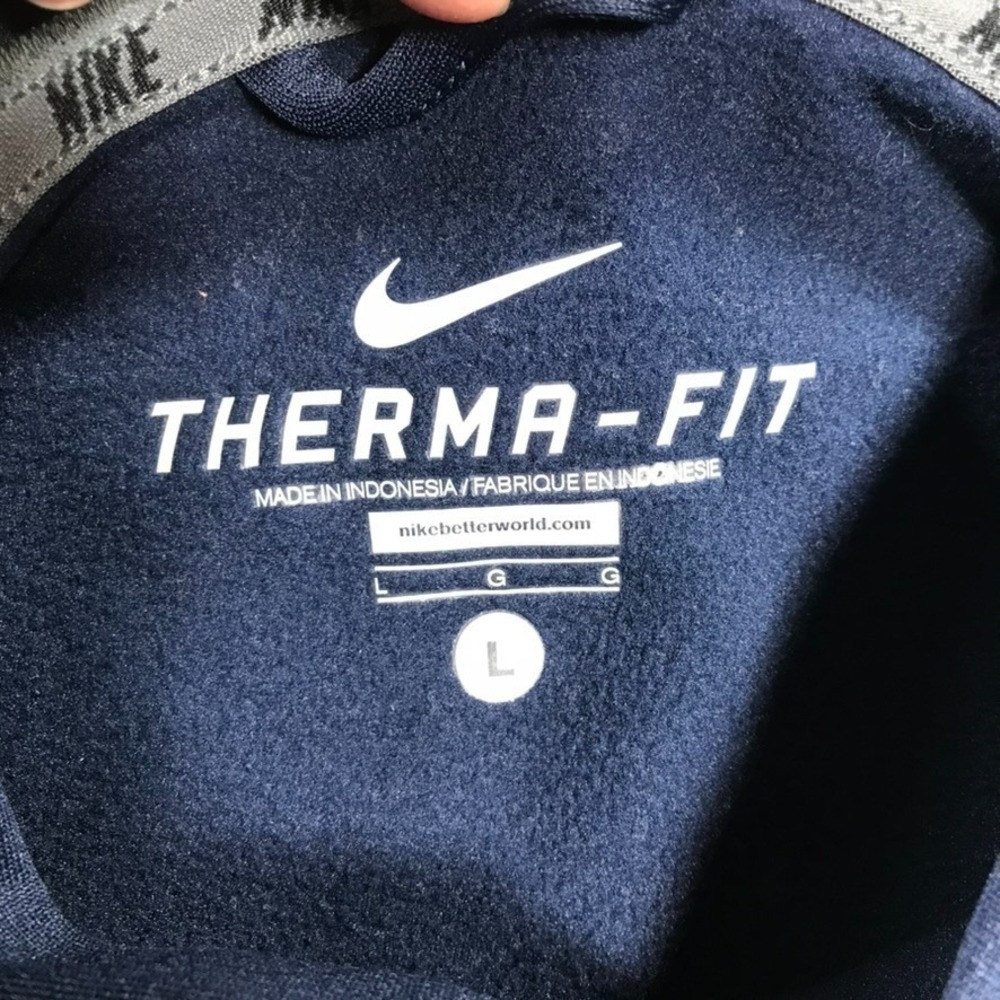 Pitt Panthers Nike Hoodie Sweatshirt Men's Large Blue Therma Fit Basketball - Picture 3 of 16
